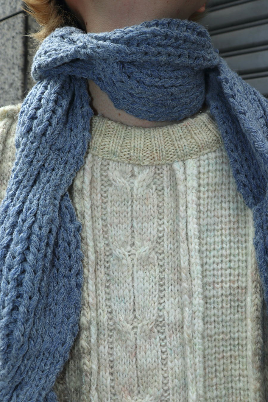 fluss  CABLE SCARF(ICE)