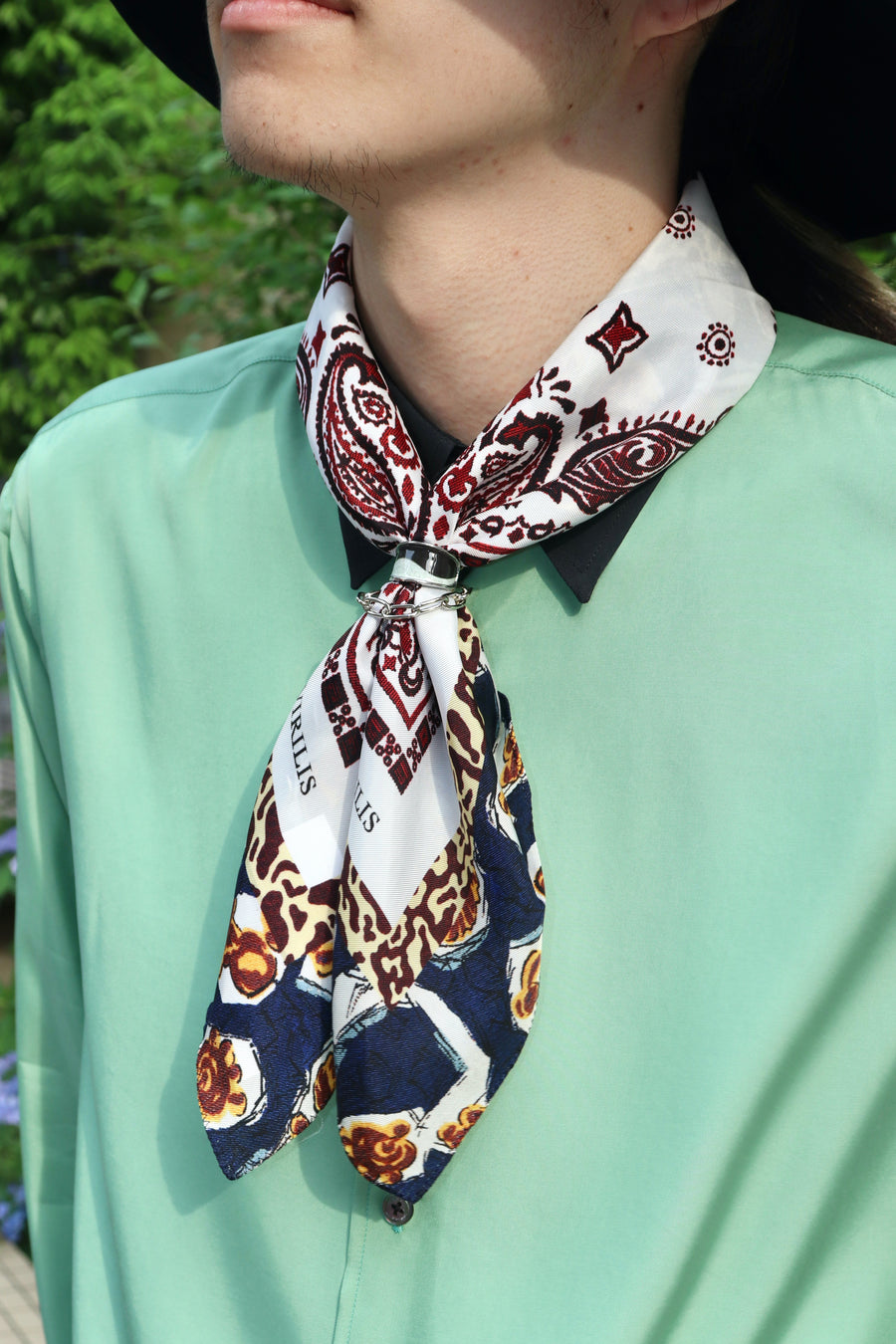 TOGA VIRILIS  Print scarf(WHITE)