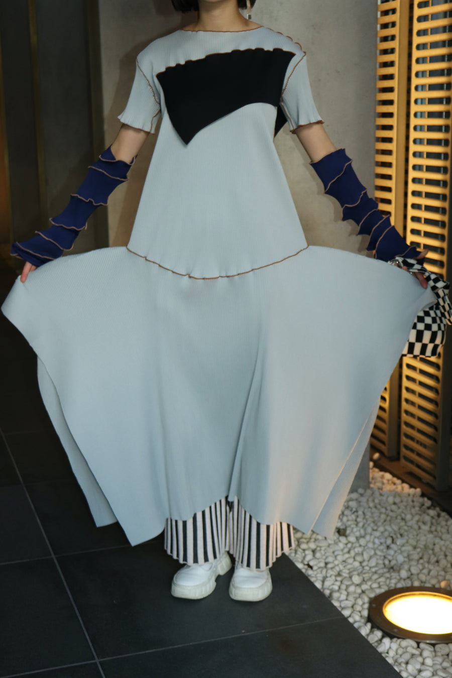 kotohayokozawa  Short sleeve dress(GRAY)
