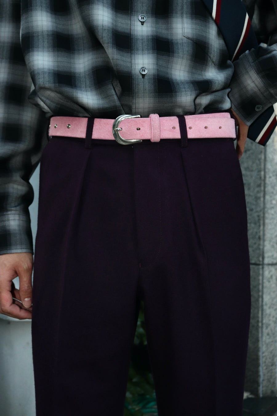 LITTLEBIG  Tucked Flare Trousers(Gray or Purple)