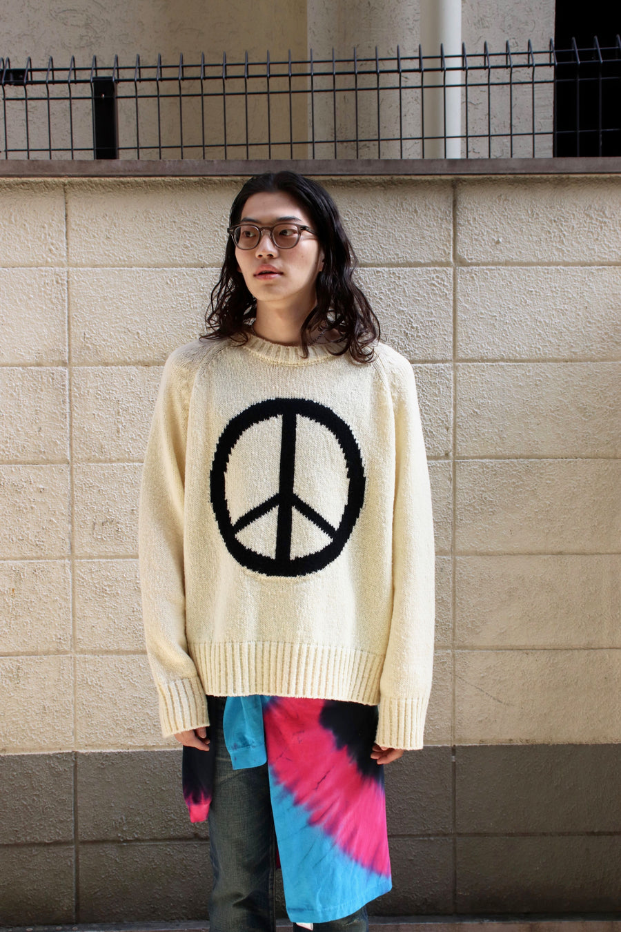 BED j.w. FORD  Peace Symbol Knit(OFF WHITE)