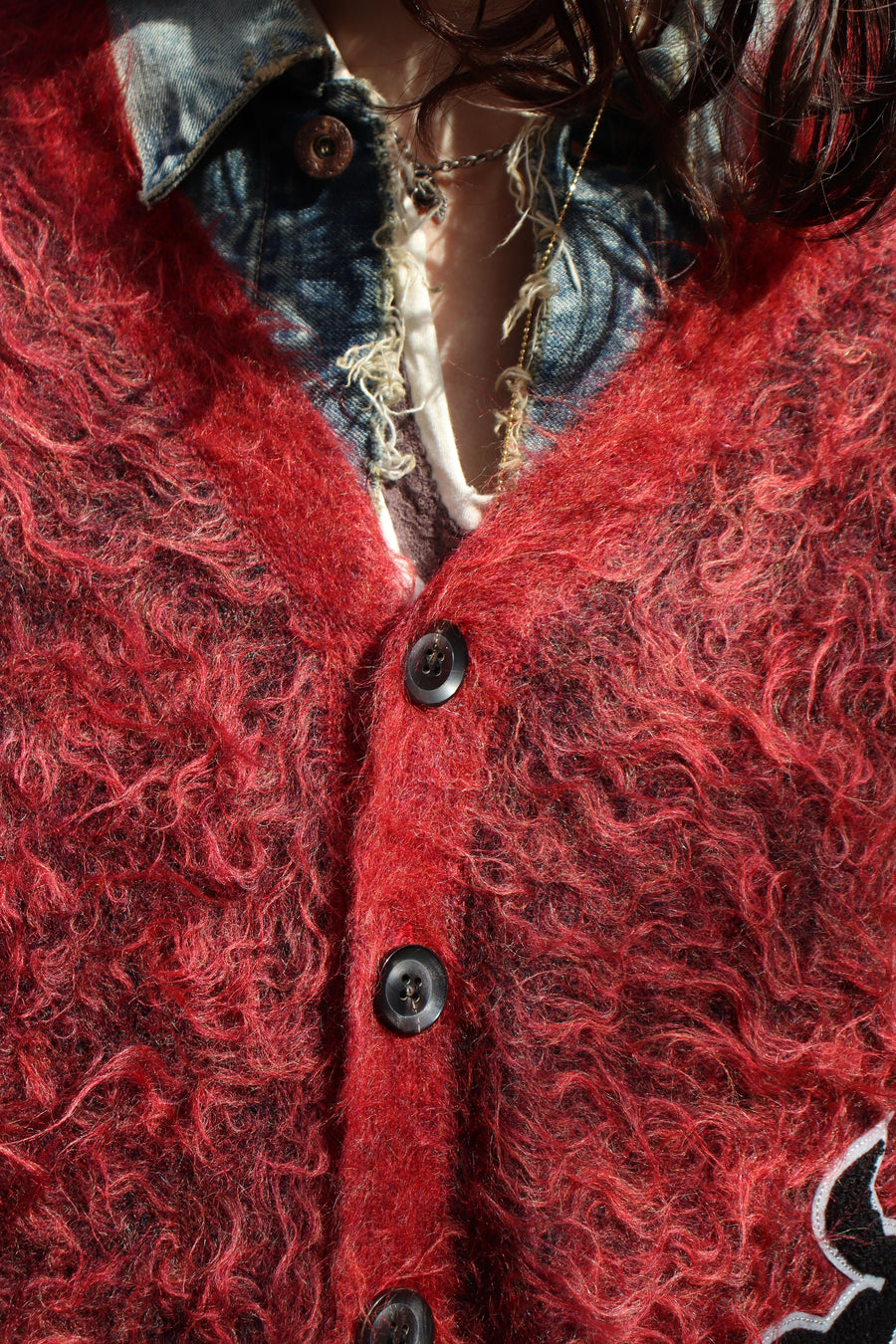 Children of the discordance  7G 2TONE CARDIGAN(RED)