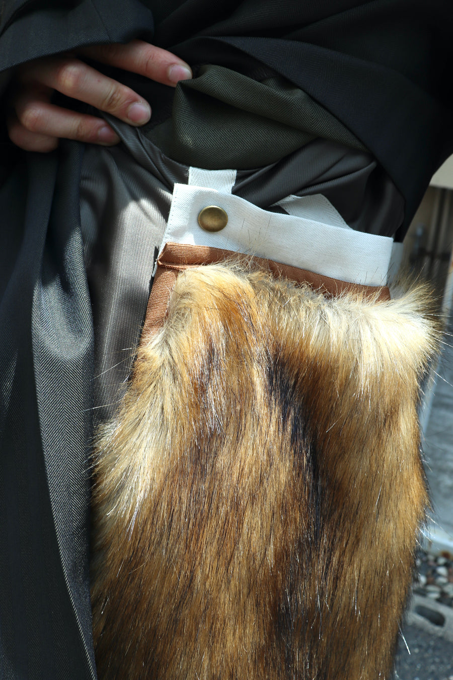 TOGA VIRILIS  Fake fur herringbone coat