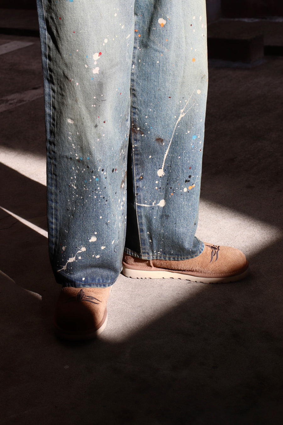 Sugarhill (Sugar Hill) Oiled and Painted Denim Pants Mail Order 