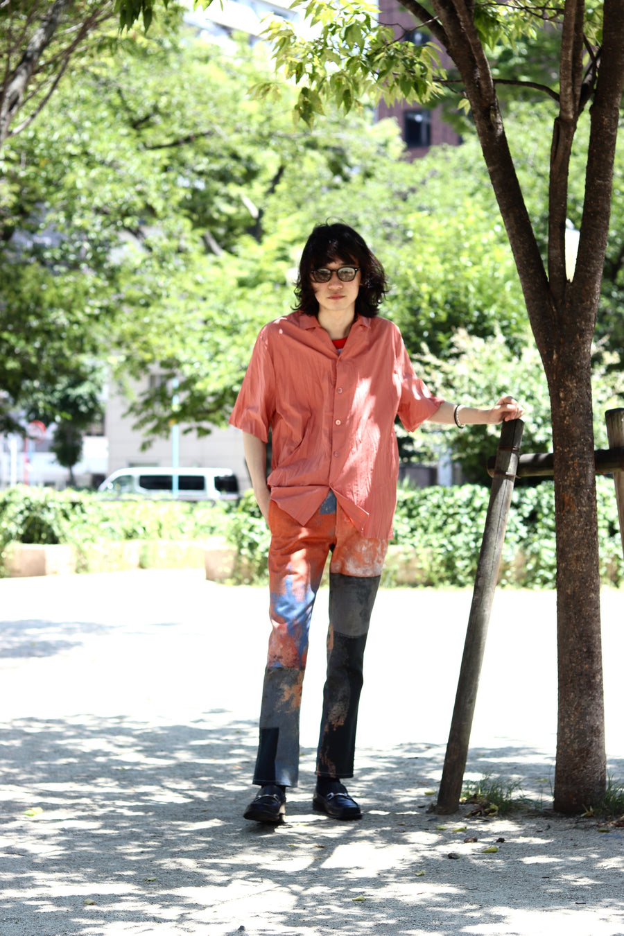 soe  Pleated H/S Shirt（PINK）