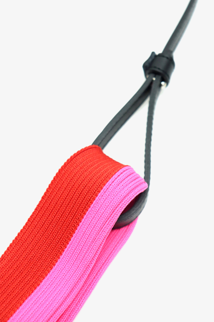 LASTFRAME  STRIPE MARKET BAG SMALL（NEON PINK x RED）