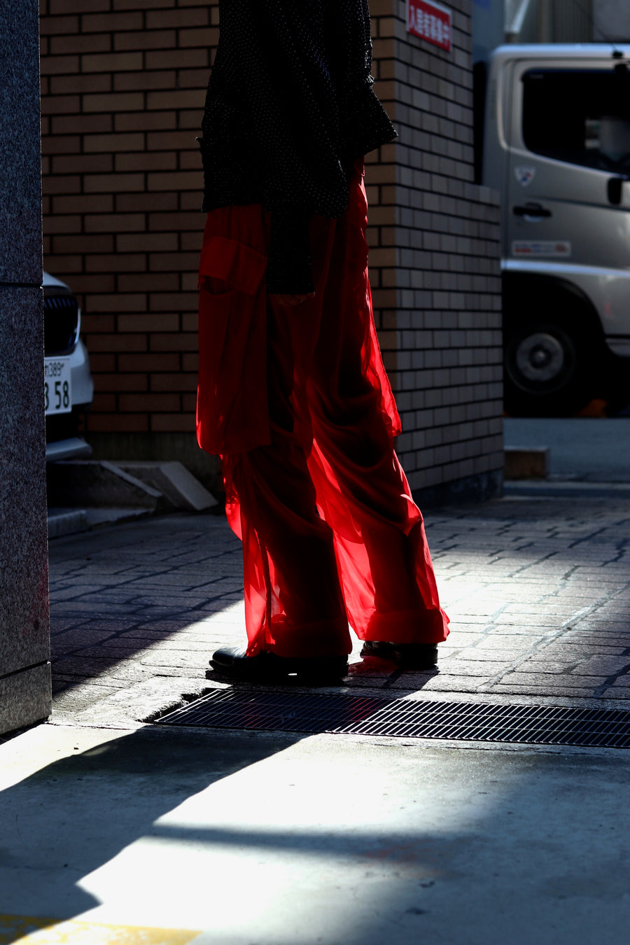 MASU  SEE THROUGH OVER PANTS(GLITTER RED)