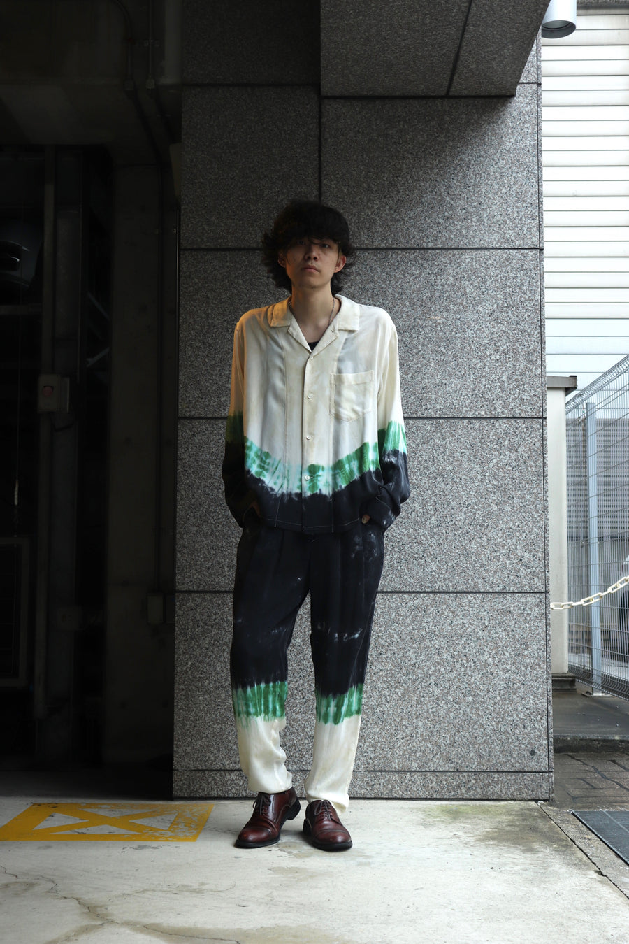 TOGA VIRILIS  Inner tie dye print pants(OFF WHITE)