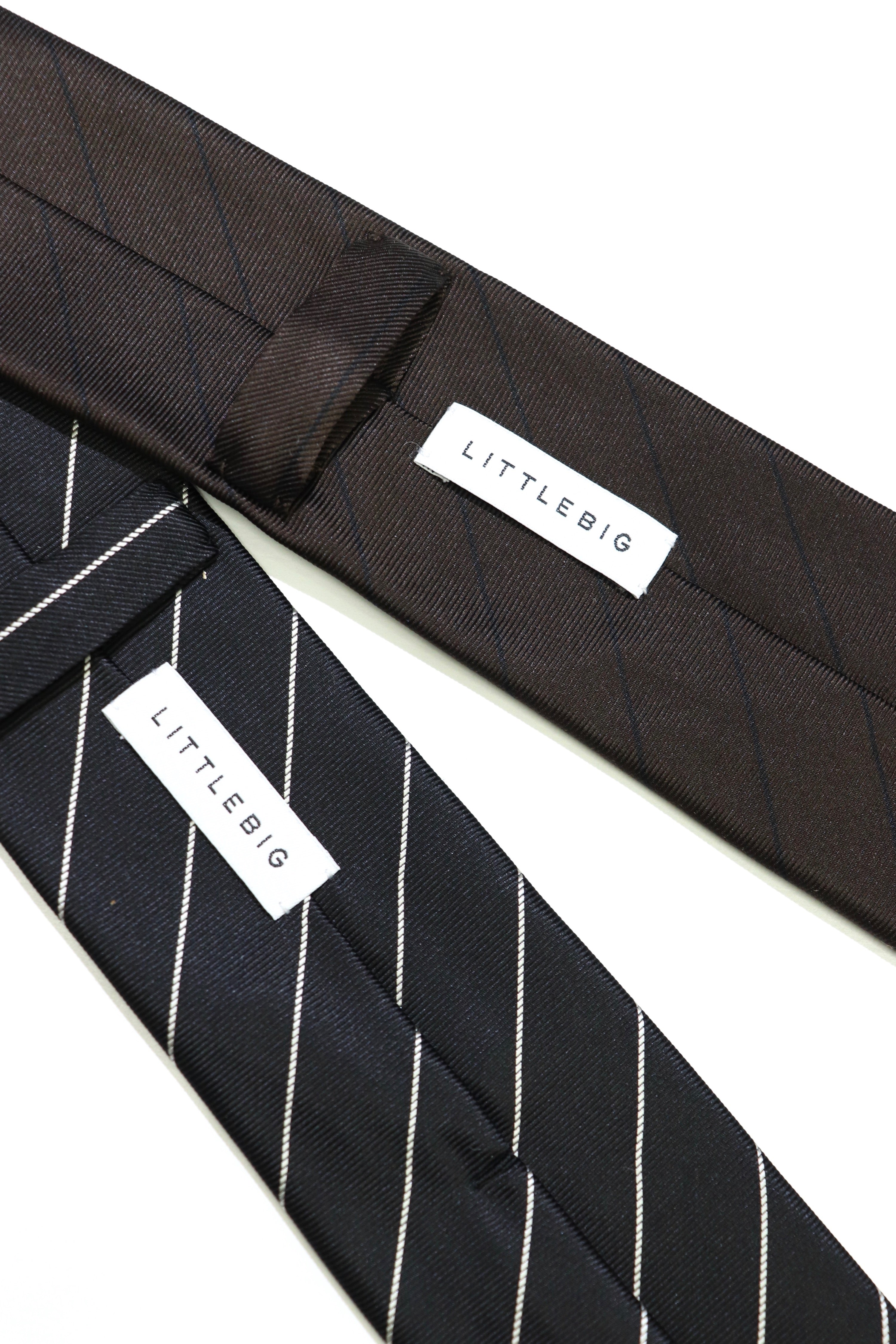LITTLEBIG(リトルビッグ)の22aw Silk Stripe Tie BLACK or BROWN