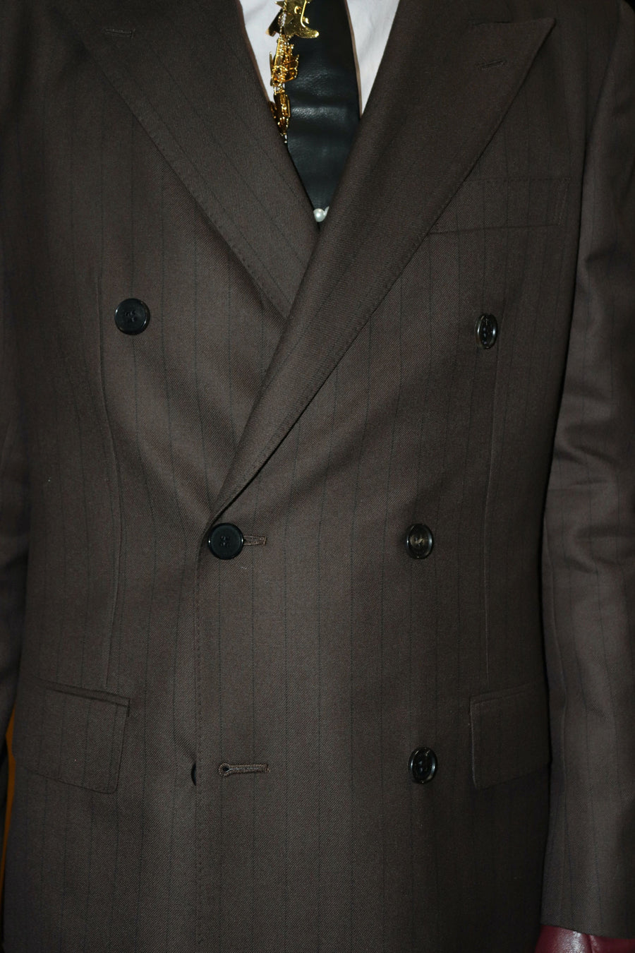 LITTLEBIG  Striped Fly Front Jacket(Black or Brown)