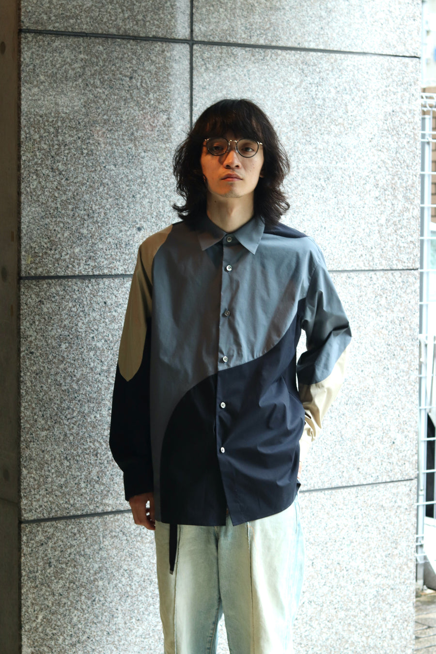 soe  3CC Shirt Collaborated With Pre_ (GRAY/NAVY/BEIGE)