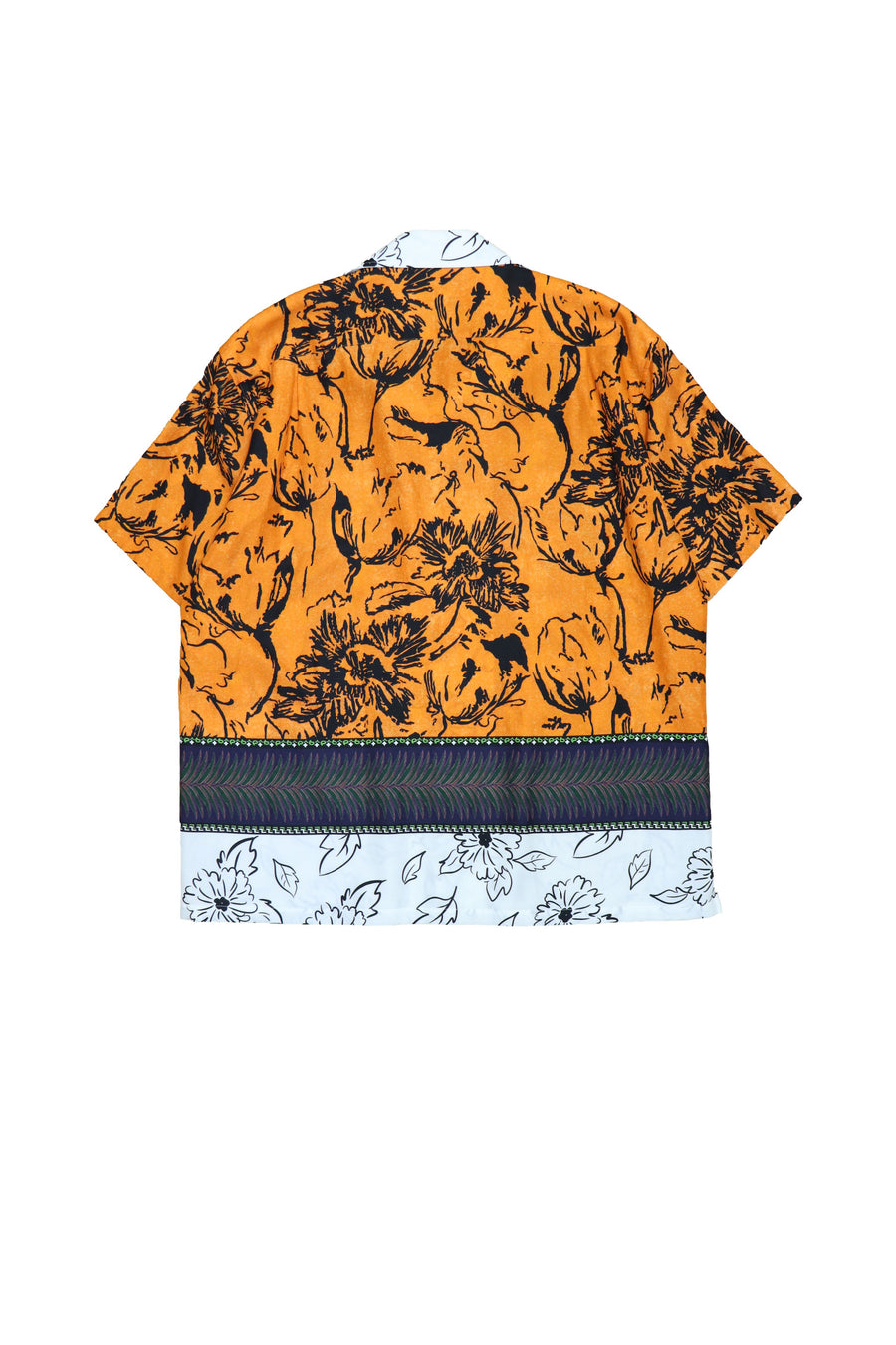 TOGA VIRILIS  Cupra cotton twill print shirt(ORANGE)