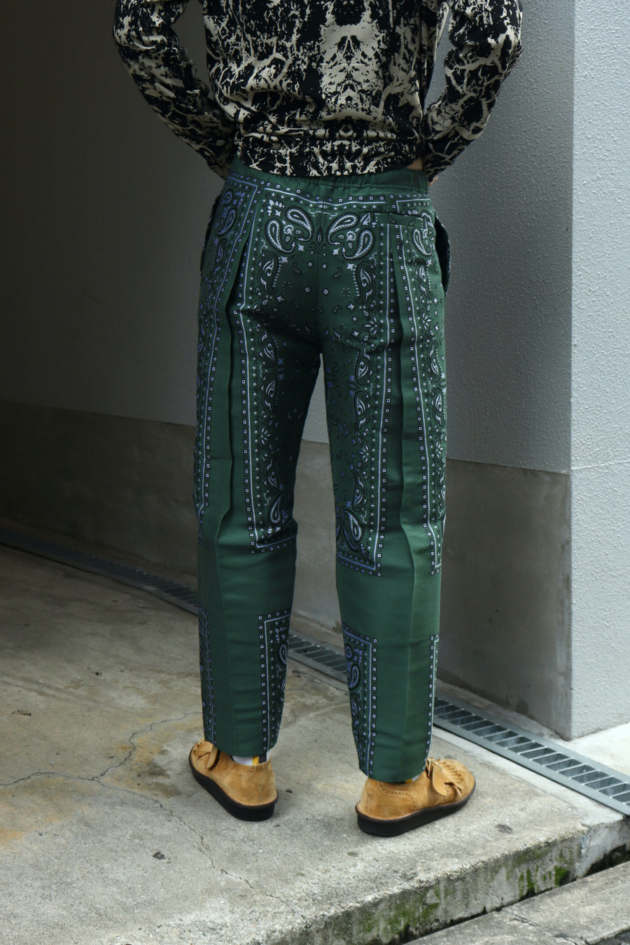 TOGA ViriLIS's Paisley Jacquard Pants Green Mail Order | Palette 