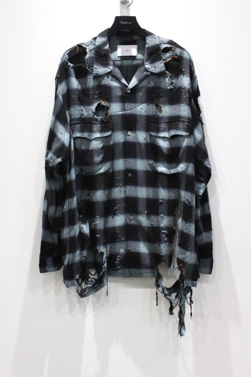 SUGARHILL  BURNT OMBRE PLAID BLOUSE(TURQUOISE)