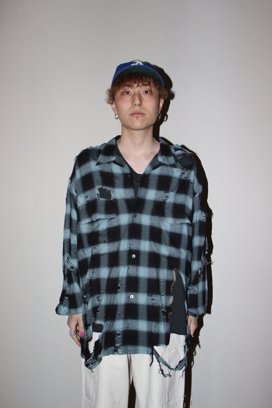 SUGARHILL(シュガーヒル)のBURNT OMBRE PLAID BLOUSE TURQUOISEの通販
