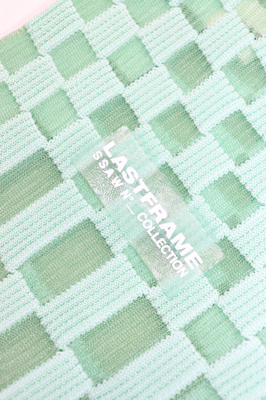 LASTFRAME  SHEER ICHIMATSU MARKET BAG SMALL(MINT GREEN)