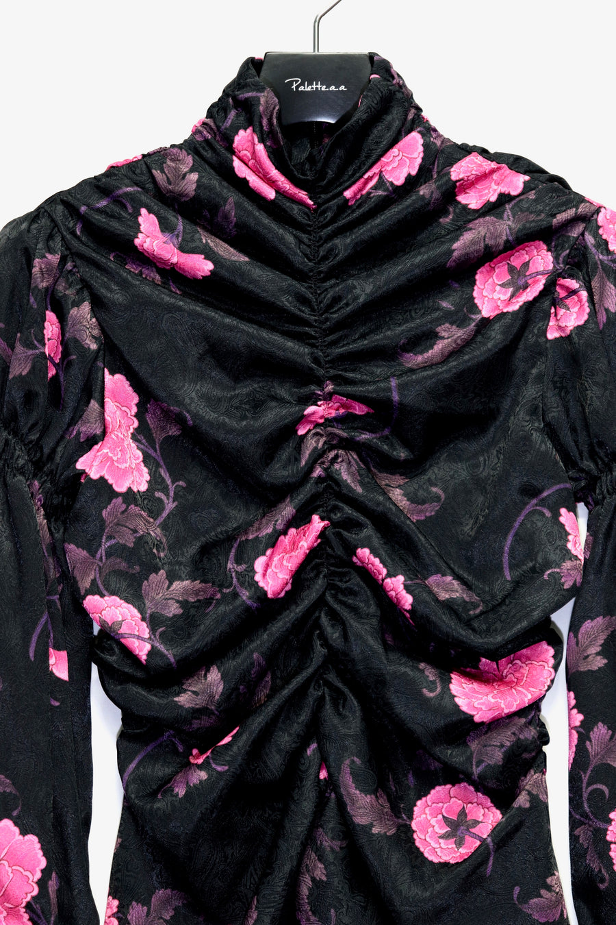 FETICO  Floral Print Gathered Blouse