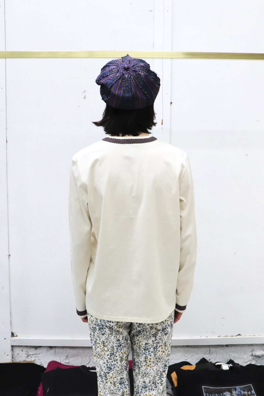 Taiga Igari  Exclusive Lace L/S T-shirt(OFF WHITE & BROWN)