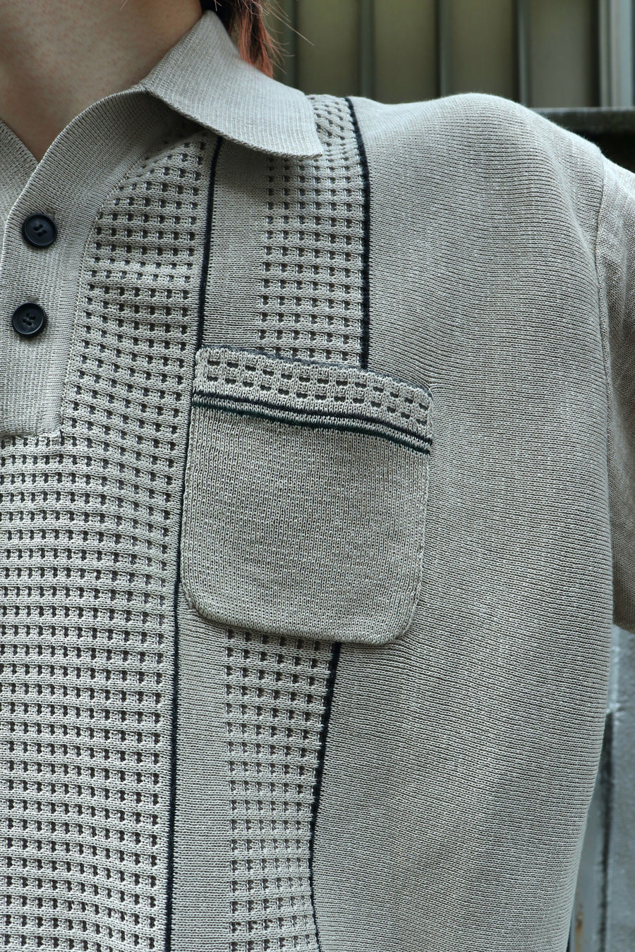 elephant TRIBAL fabrics  Grandfather knit polo(SANDAY BEACH)