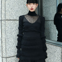 FETICO(フェティコ)のSTRIPE RIB KNIT JUMPER BLACK(ニット)の通販