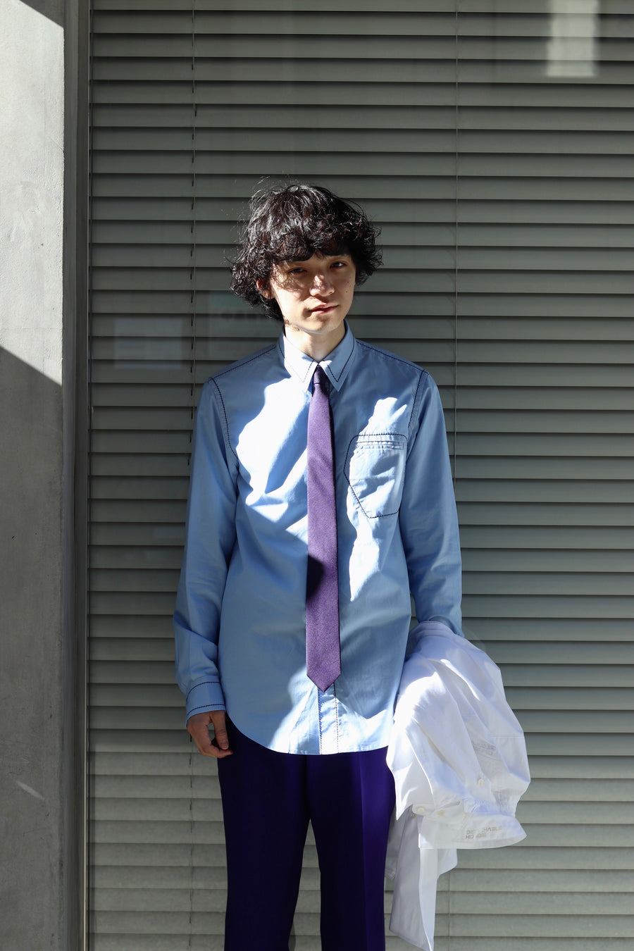 YUKI HASHIMOTO  CONTRAST STICH SHIRTS（BLUE）