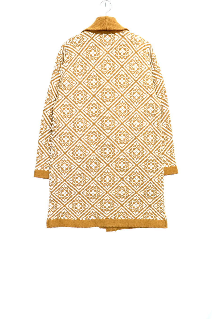 Taiga Igari  Tile Knit Gown Coat(CAMEL OFF WHITE)