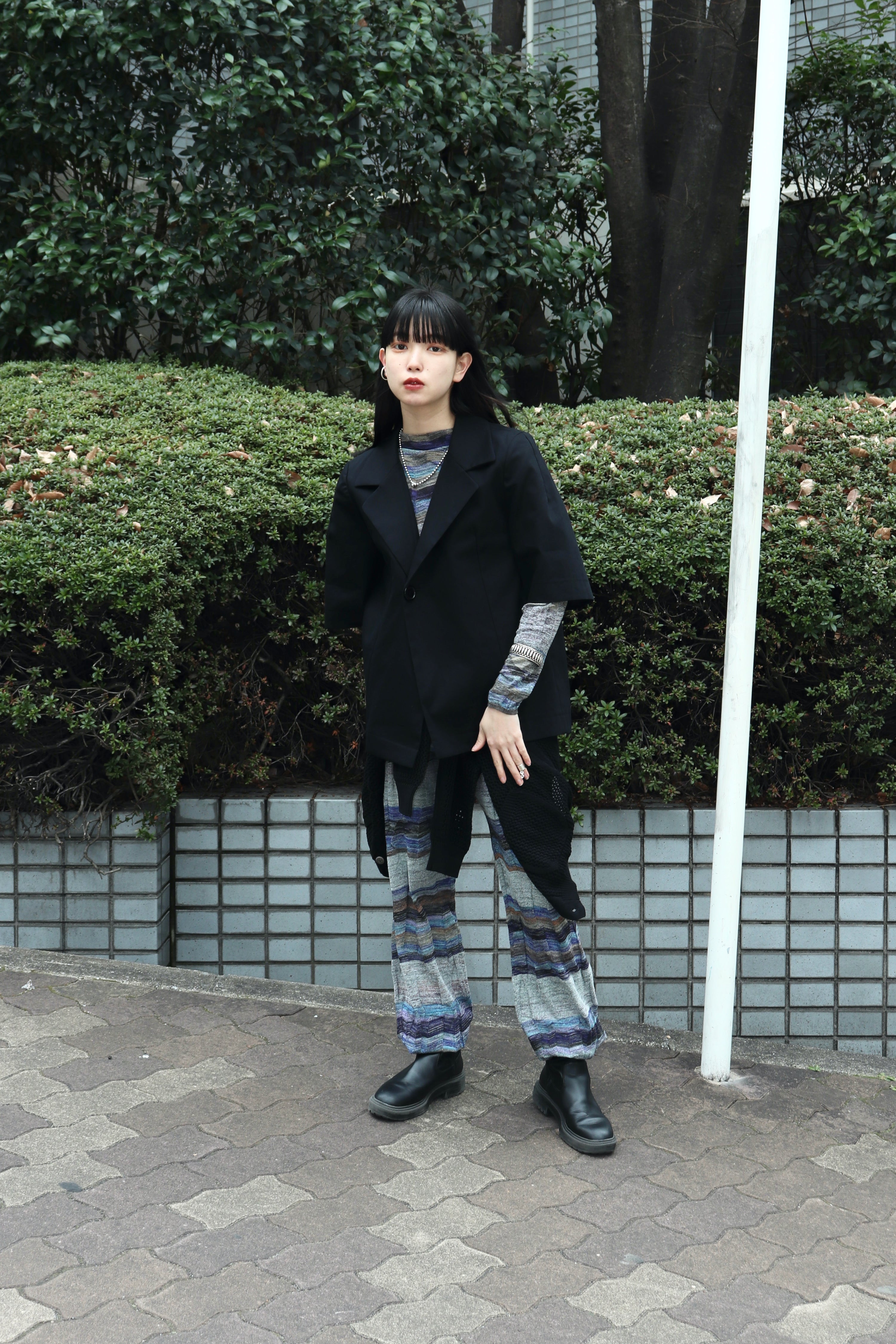 MASU(エムエーエスユー)のHALF SLEEVE COTTON JACKET BLACKの通販
