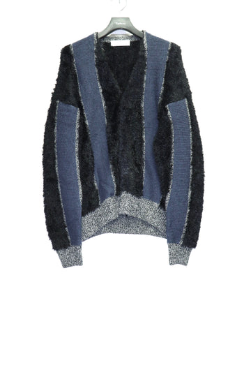 TOGA VIRILIS  Stripe knit cardigan(NAVY)
