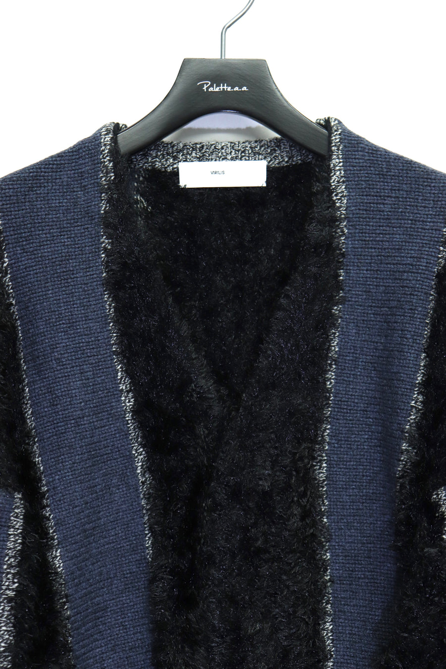 TOGA VIRILIS  Stripe knit cardigan(NAVY)