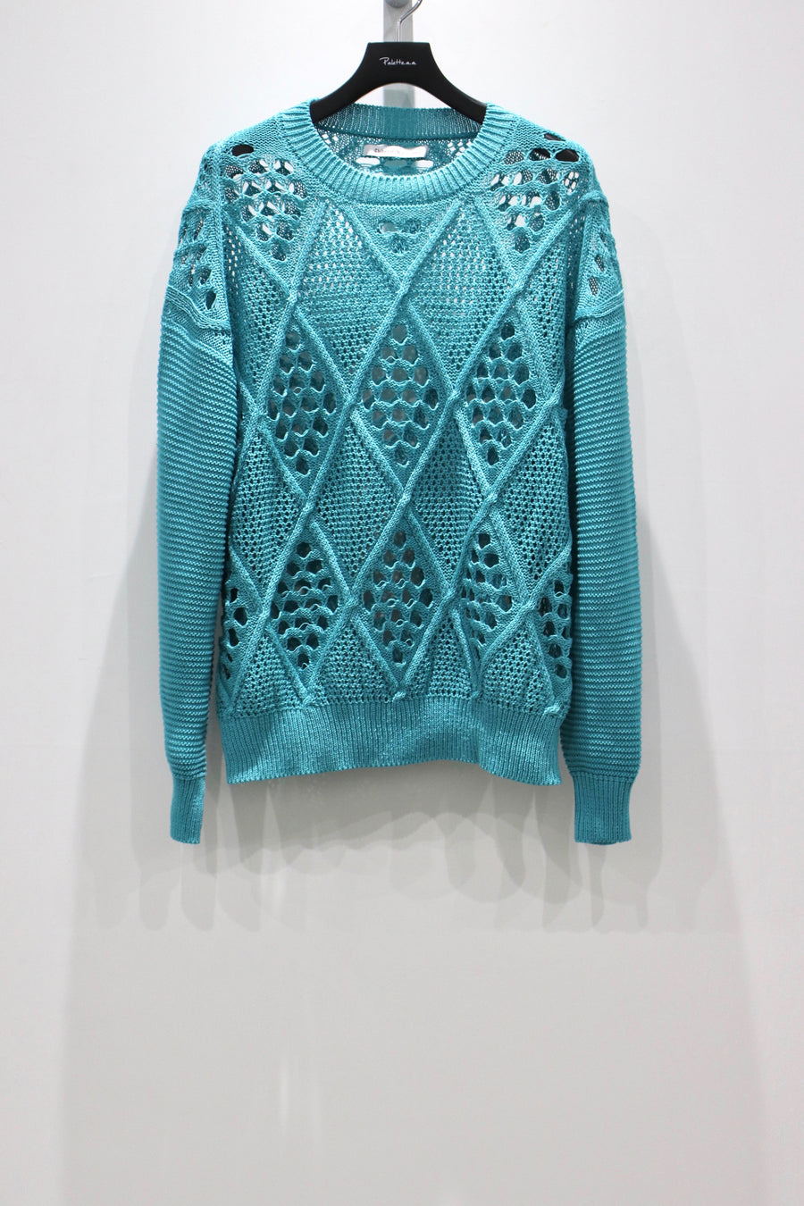 Children of the discordance  DIAMOND MESH KNIT PULLOVER（TURQUOISE）