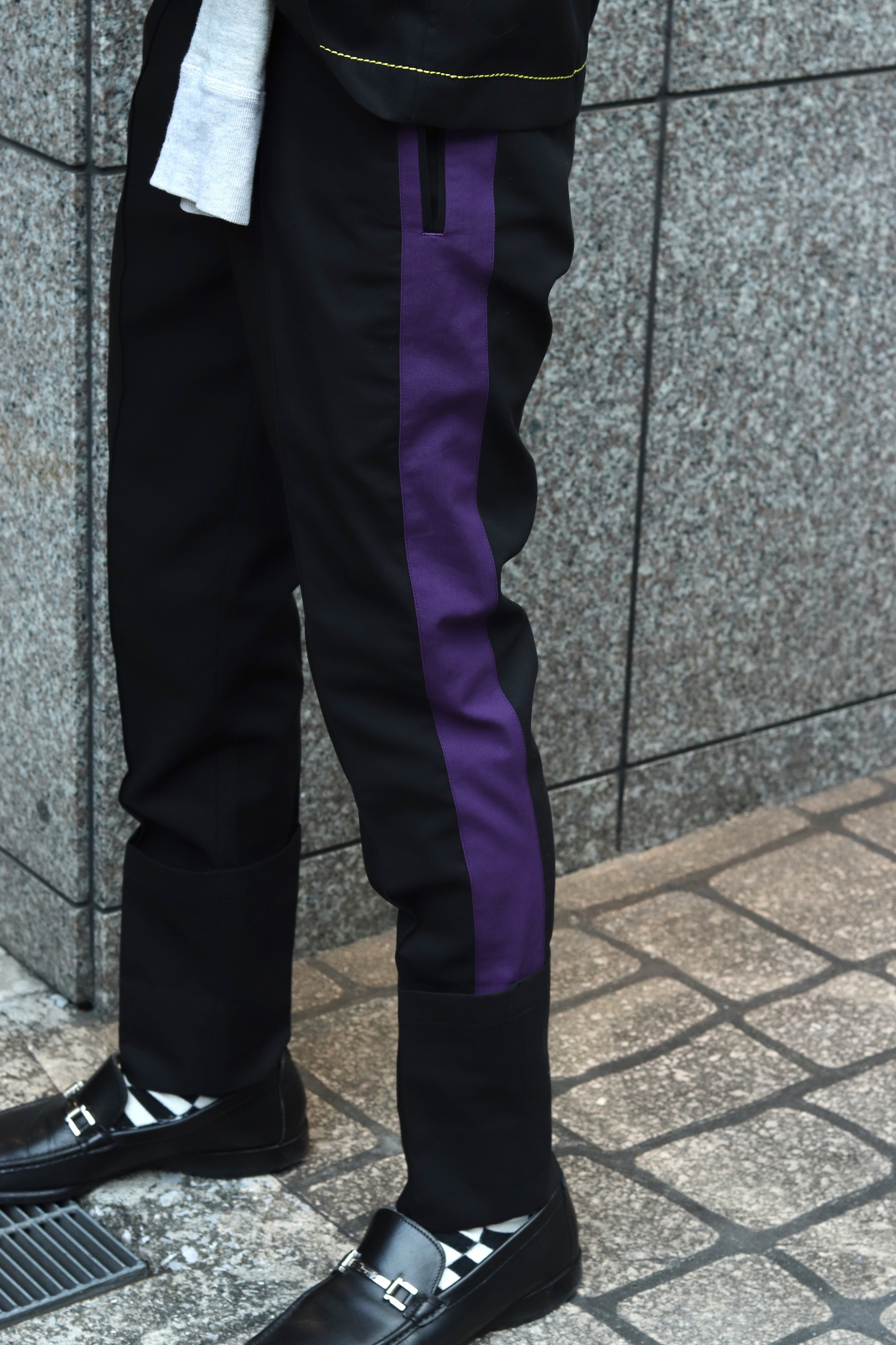 YUKI HASHIMOTO(ユウキハシモト)のSIDE LINED TROUSERS BLACKの通販