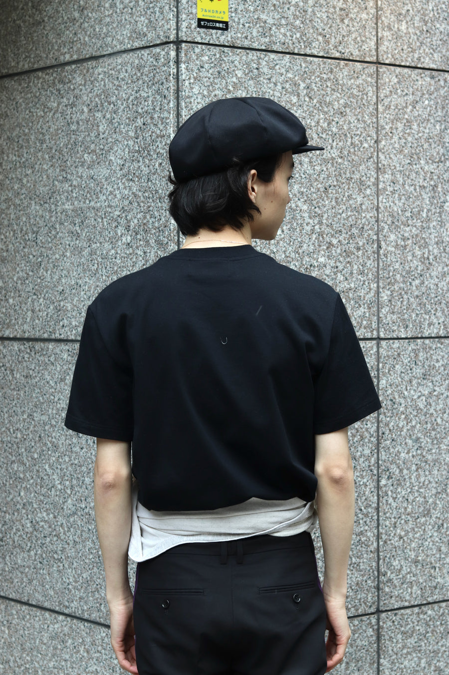 YUKI HASHIMOTO  REGULAR FIT BLACK INTELLIGENCE T-SHIRTS