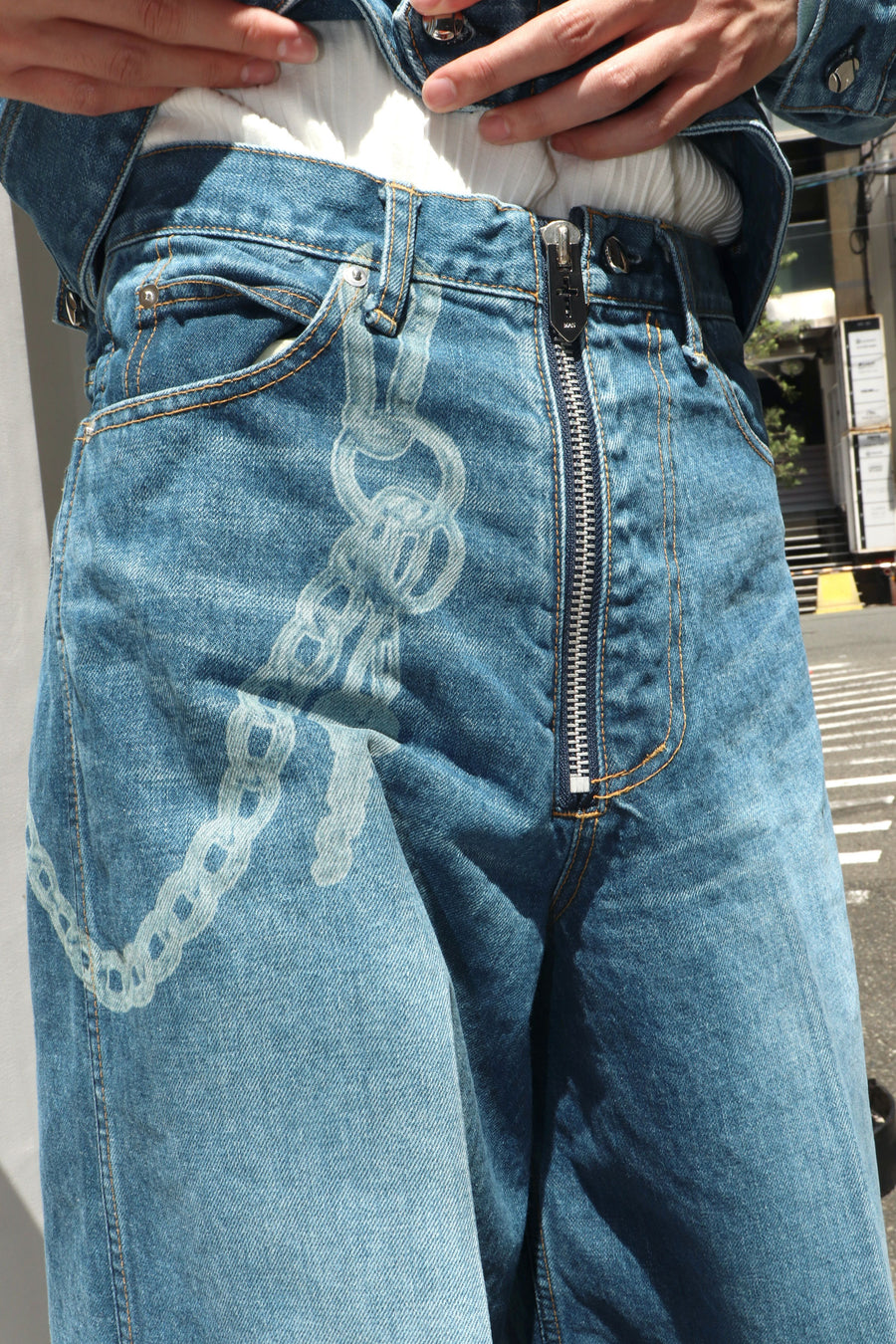 MASU  BAGGY FIT JEANS-1 (WALLET CHAIN)