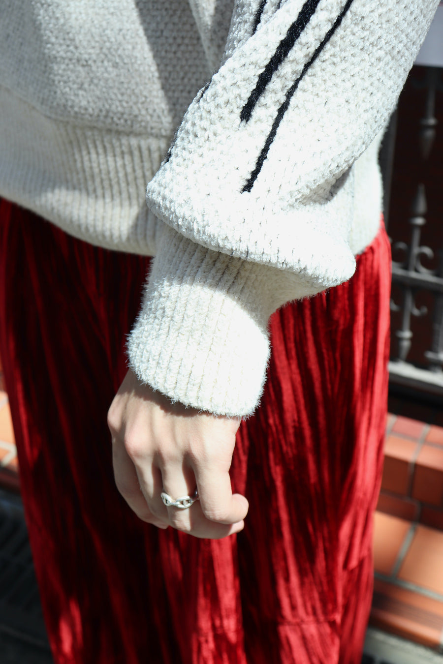 TOGA VIRILIS  Jaquard knit pullover(WHITE)