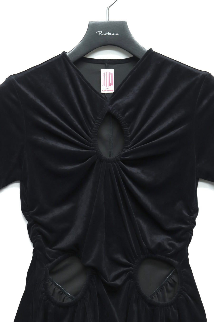Tシャツ/カットソー(半袖/袖なし)FETICO CUTOUT VELOUR T-SHIRT フェティコ
