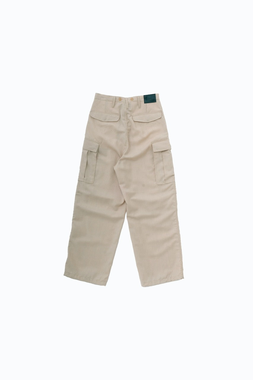 SUGARHILL  WOOL LINEN HICKORY ARMY CARGO PANTS(HICKORY)