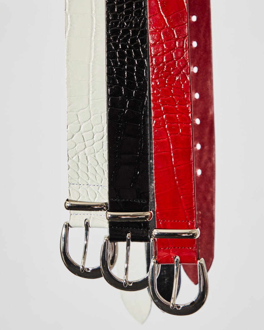 LITTLEBIG  Croco Leather Belt（Red）