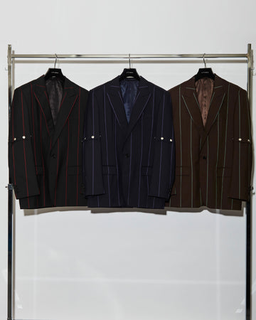 LITTLEBIG  Removable Stripe Single Jacket（Black or Navy or Brown）
