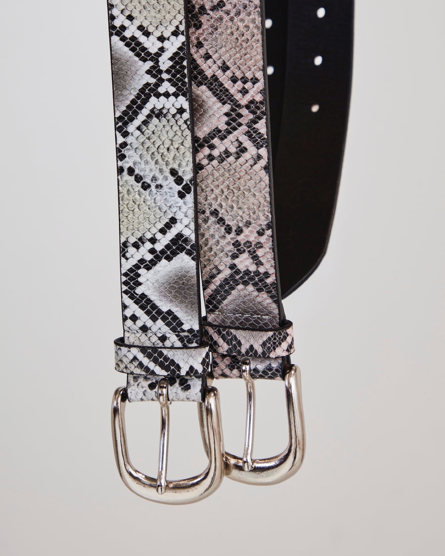 LITTLEBIG  Snake Leather Belt(White)