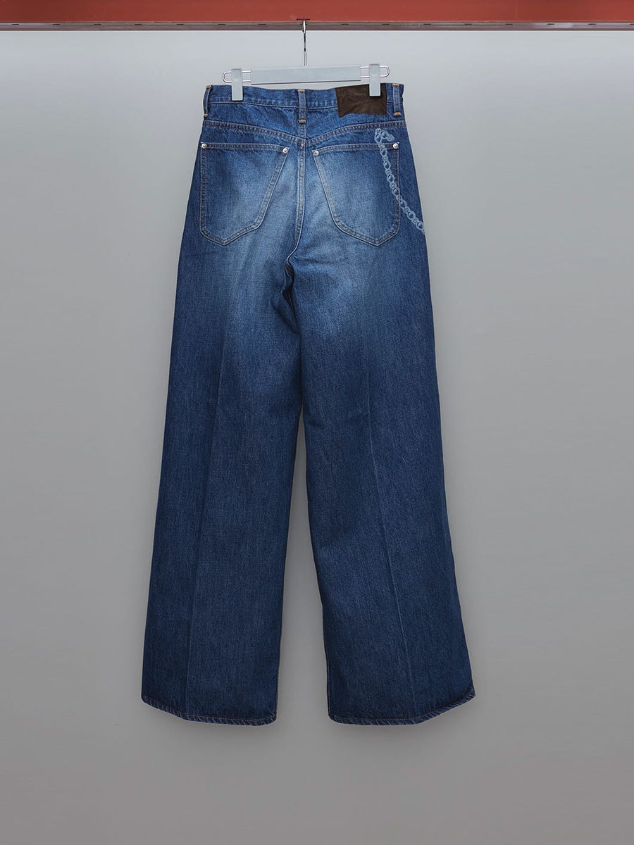 Masu's Faded Baggy Fit Jeans Indigo mail order | Palette Art Alive 