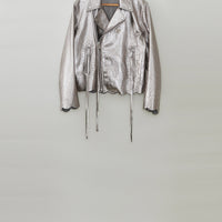 MASU (MASU) SCALLOP LEATHER JACKET SILVER mail order