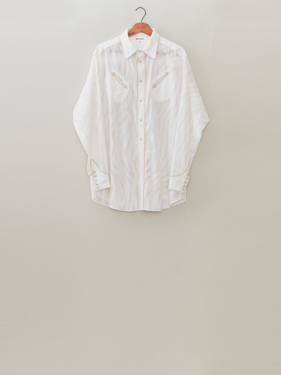 MASU SEE THROUGH WESTERN SHIRTS(WHITE)