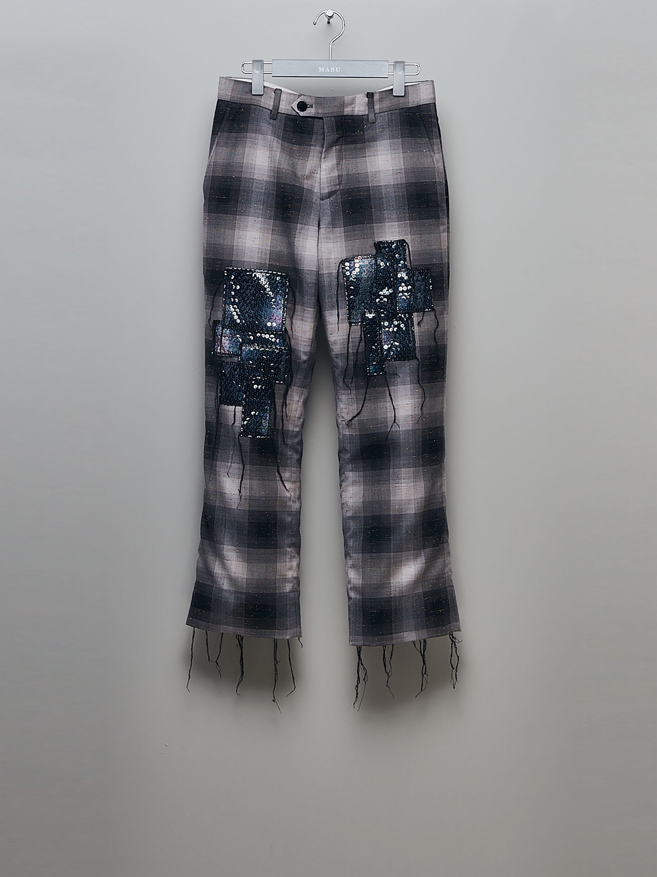 MASU(エムエーエスユー)のRAINBOW DUST FLARE PANTS SHADOW BLACKの