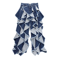 Belper's Ruffle Denim Pants Indigo mail order | Palette Art Alive