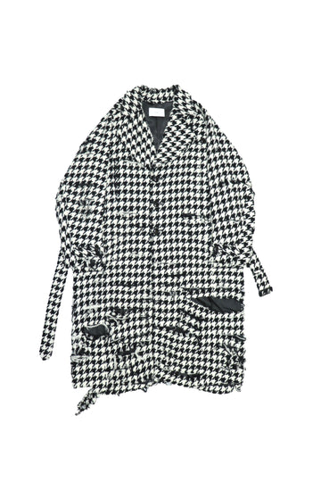 SUGARHILL × P.A.A  CURUSHED HOUNDTOOTH WOOL COAT