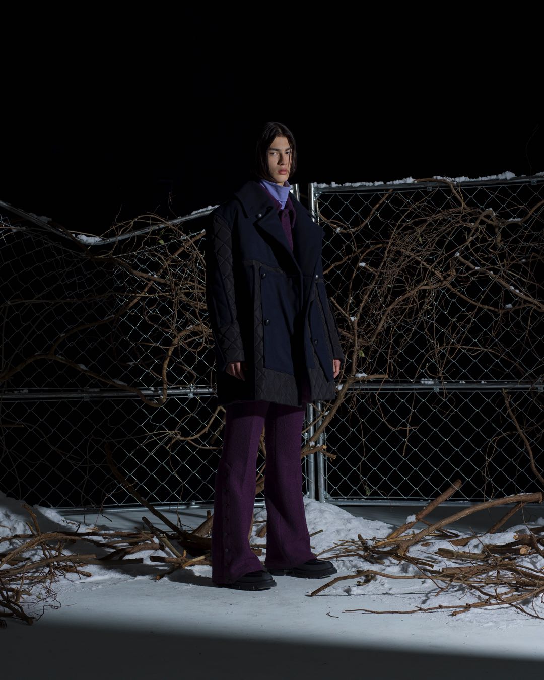 YUKI HASHIMOTO(ユウキハシモト)のFLARED SLIM TROUSERS PURPLEの通販