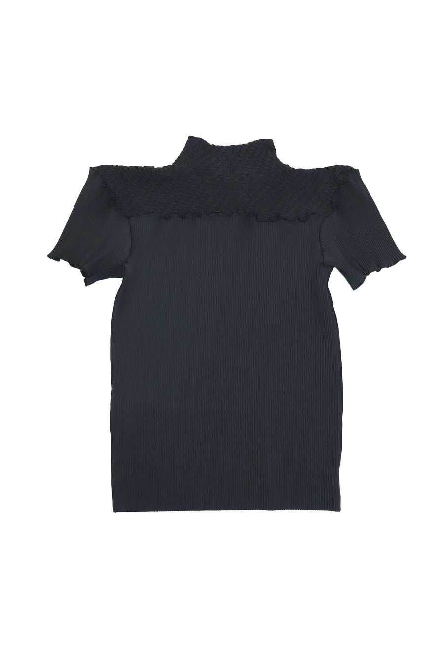 kotohayokozawa  Shrunk short sleeve top(BLACK)