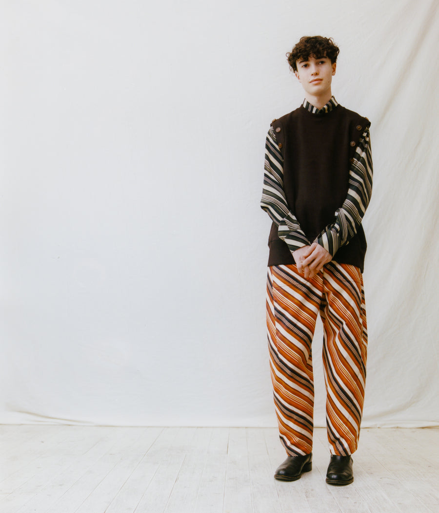 MASU  VASE PATTERN SHIRT（FADED ORANGE）