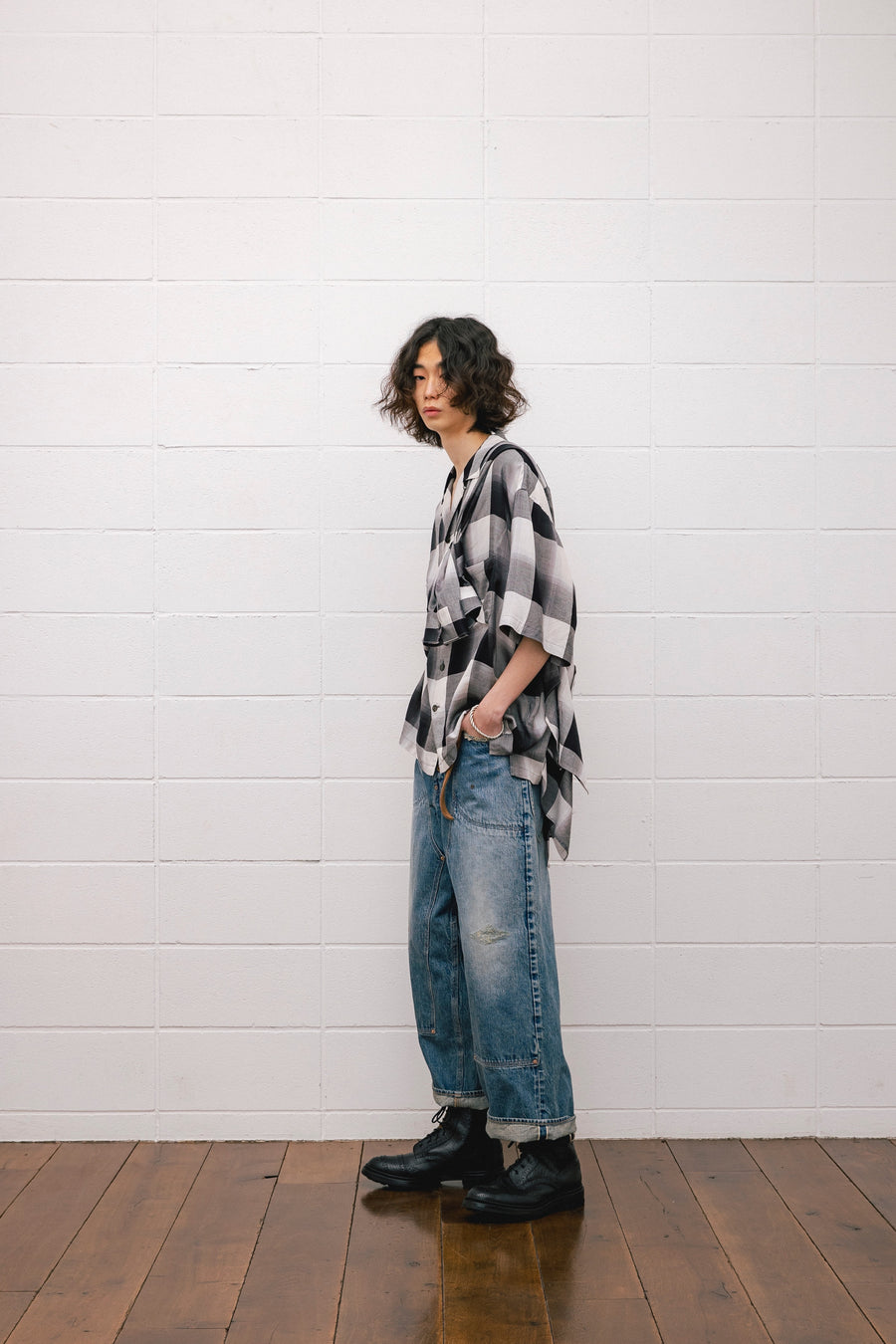 SUGARHILL(シュガーヒル)のFADED DOUBLE KNEE DENIM PANTS PRODUCTED 